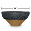 Image of Top Fires Canvas Bowl Covers for Round Bowls by The Outdoor Plus  OPT-BCVR-24R On a 24-inch Cazo Bowl