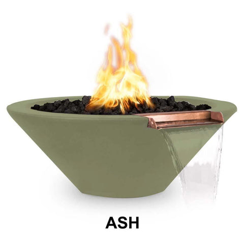 Top Fires Round Concrete Cazo Fire and Water Ash Colored Bowl by The Outdoor Plus OPT-24RFWM-ASH OPT-31RFWM-ASH OPT-36RFWM-ASH