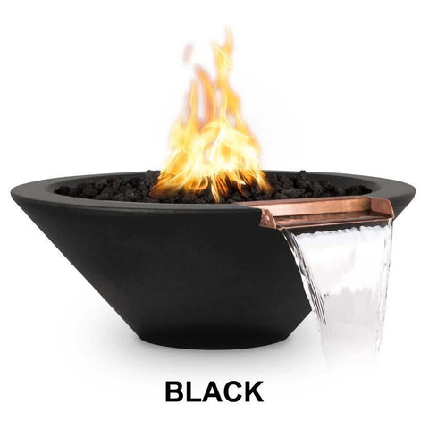 Top Fires Round Concrete Cazo Fire and Water Black Colored Bowl by The Outdoor Plus OPT-24RFWM-BLK OPT-31RFWM-BLK OPT-36RFWM-BLK