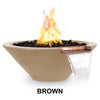 Image of Top Fires Round Concrete Cazo Fire and Water Brown Colored Bowl by The Outdoor Plus OPT-24RFWM-BRN OPT-31RFWM-BRN OPT-36RFWM-BRN