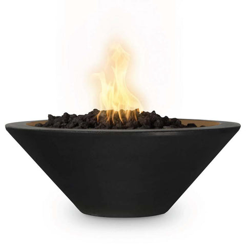Top Fires Round Concrete Cazo Fire Black Colored Bowl by The Outdoor Plus OPT-24RFO-BLK OPT-30RFO-BLK OPT-48RFO-BLK