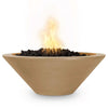 Image of Top Fires Round Concrete Cazo Fire Brown Colored Bowl by The Outdoor Plus OPT-24RFO-BRN OPT-30RFO-BRN OPT-48RFO-BRN