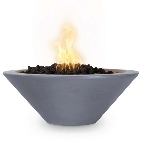 Top Fires Round Concrete Cazo Fire Gray Colored Bowl by The Outdoor Plus OPT-24RFO-GRY OPT-30RFO-GRY OPT-48RFO-GRY