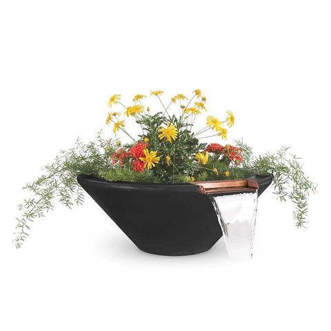 Top Fires Round Concrete Cazo Plant & Water Black Colored Bowl by The Outdoor Plus OPT-24RPW-BLK OPT-30RPW-BLK OPT-36RPW-BLK