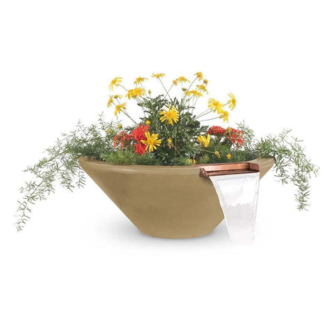 Top Fires Round Concrete Cazo Plant & Water Brown Colored Bowl by The Outdoor Plus OPT-24RPW-BRN OPT-30RPW-BRN OPT-36RPW-BRN