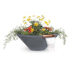 Image of Top Fires Round Concrete Cazo Plant & Water Bowl by The Outdoor Plus-Top Fires-24 Inch-Gray-Kinetic Water Features