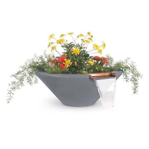 Top Fires Round Concrete Cazo Plant & Water Natural Gray Colored Bowl by The Outdoor Plus OPT-24RPW-NGY OPT-30RPW-NGY OPT-36RPW-NGY