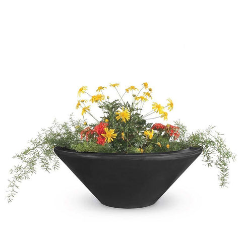 Top Fires Round Concrete Cazo Planter Black Colored Bowl by The Outdoor Plus OPT-24RP-BLK OPT-31RP-BLK OPT-36RP-BLK