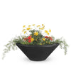 Image of Top Fires Round Concrete Cazo Planter Black Colored Bowl by The Outdoor Plus OPT-24RP-BLK OPT-31RP-BLK OPT-36RP-BLK