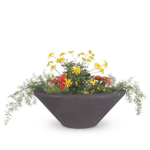 Top Fires Round Concrete Cazo Planter Chestnut Colored Bowl by The Outdoor Plus OPT-24RP-CST OPT-31RP-CST OPT-36RP-CST