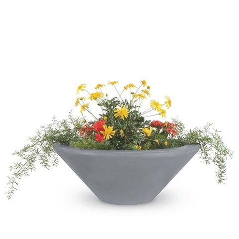 Top Fires Round Concrete Cazo Planter Natural Gray Colored Bowl by The Outdoor Plus OPT-24RP-NGY OPT-31RP-NGY OPT-36RP-NGY
