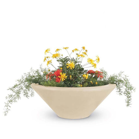 Top Fires Round Concrete Cazo Planter Vanilla Colored Bowl by The Outdoor Plus OPT-24RP-VAN OPT-31RP-VAN OPT-36RP-VAN