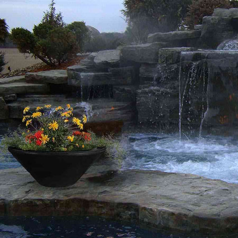 Top Fires Round Concrete Cazo Planter Bowl by The Outdoor Plus OPT-24RP OPT-31RP OPT-36RP Sample Installation