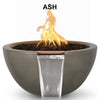 Image of Top Fires Round Concrete Luna Fire and Water Ash Colored Bowl by The Outdoor Plus OPT-LUNFW30-ASH OPT-LUNFW38-ASH