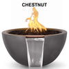 Image of Top Fires Round Concrete Luna Fire and Water Chestnut Colored Bowl by The Outdoor Plus OPT-LUNFW30-CST OPT-LUNFW38-CST