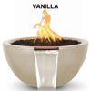 Image of Top Fires Round Concrete Luna Fire and Water Vanilla Colored Bowl by The Outdoor Plus OPT-LUNFW30-VAN OPT-LUNFW38-VAN