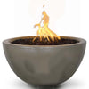 Image of Top Fires Round Concrete Luna Fire Ash Colored Bowl by The Outdoor Plus OPT-LUNFO30-ASH OPT-LUNFO38-ASH