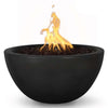 Image of Top Fires Round Concrete Luna Fire Black Colored Bowl by The Outdoor Plus OPT-LUNFO30-BLK OPT-LUNFO38-BLK