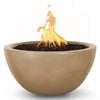 Image of Top Fires Round Concrete Luna Fire Brown Colored Bowl by The Outdoor Plus OPT-LUNFO30-BRN OPT-LUNFO38-BRN