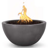 Image of Top Fires Round Concrete Luna Fire Chestnut Colored Bowl by The Outdoor Plus OPT-LUNFO30-CST OPT-LUNFO38-CST