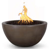 Image of Top Fires Round Concrete Luna Fire Chocolate Colored Bowl by The Outdoor Plus OPT-LUNFO30-CHC OPT-LUNFO38-CHC