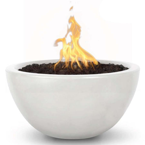 Top Fires Round Concrete Luna Fire Limestone Colored Bowl by The Outdoor Plus OPT-LUNFO30-LIMOPT-LUNFO38-LIM