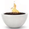 Image of Top Fires Round Concrete Luna Fire Limestone Colored Bowl by The Outdoor Plus OPT-LUNFO30-LIMOPT-LUNFO38-LIM