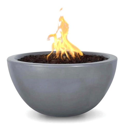 Top Fires Round Concrete Luna Fire Natural Gray Colored Bowl by The Outdoor Plus OPT-LUNFO30-NGY OPT-LUNFO38-NGY