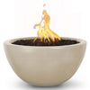 Image of Top Fires Round Concrete Luna Fire Vanilla Colored Bowl by The Outdoor Plus OPT-LUNFO30-VAN OPT-LUNFO38-VAN