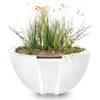 Image of Top Fires Round Concrete Luna Limestone Colored Plant and Water Bowl by The Outdoor Plus OPT-LUNPW30-LIM OPT-LUNPW38-LIM
