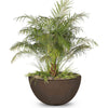 Image of Top Fires Round Concrete Luna Planter Bowl by The Outdoor Plus Chocolate Colored Bowl OPT-LUNPO30-CHC OPT-LUNPO38-CHC