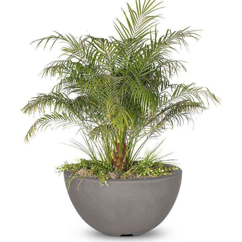 Top Fires Round Concrete Luna Planter Bowl by The Outdoor Plus Natural Gray Colored Bowl OPT-LUNPO30-NGY OPT-LUNPO38-NGY