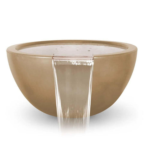 Top Fires Round Concrete Luna Water Bowl by The Outdoor Plus Brown Colored Bowl OPT-LUNWO30-BRN