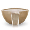 Image of Top Fires Round Concrete Luna Water Bowl by The Outdoor Plus Brown Colored Bowl OPT-LUNWO30-BRN