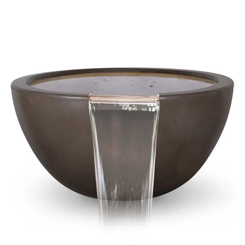 Top Fires Round Concrete Luna Water Bowl by The Outdoor Plus Chocolate Colored Bowl OPT-LUNWO30-CHC