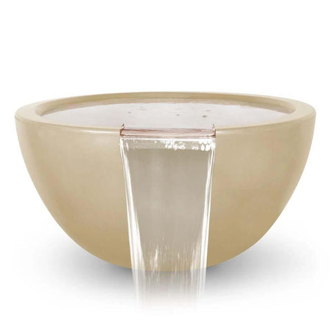 Top Fires Round Concrete Luna Water Bowl by The Outdoor Plus Vanilla Colored Bowl OPT-LUNWO30-VAN
