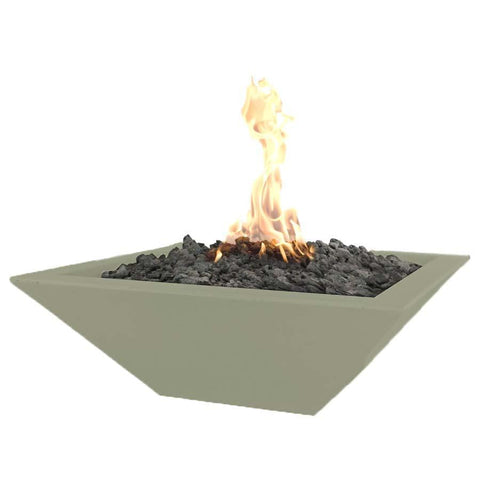 Top Fires Square Concrete Maya Fire Bowl by The Outdoor Plus OPT-24SFO-ASH OPT-30SFO-ASH OPT-36SFO-ASH