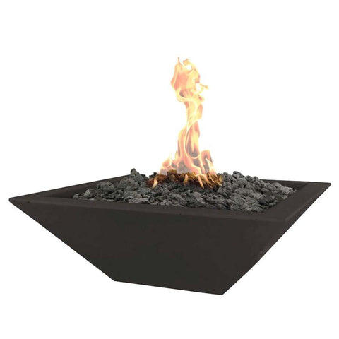 Top Fires Square Concrete Maya Fire Bowl by The Outdoor Plus OPT-24SFO-BLK OPT-30SFO-BLK OPT-36SFO-BLK