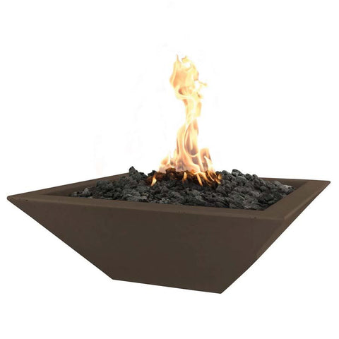 Top Fires Square Concrete Maya Fire Bowl by The Outdoor Plus OPT-24SFO-CHC OPT-30SFO-CHC OPT-36SFO-CHC