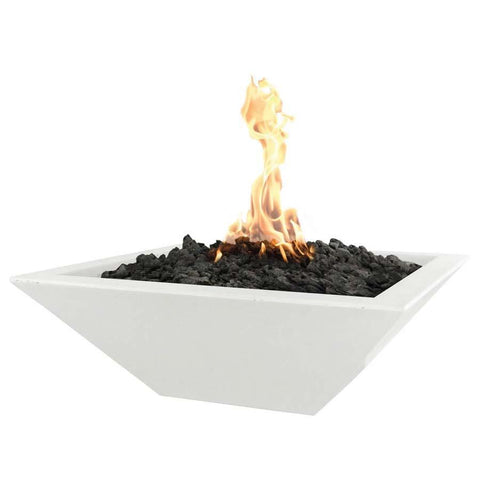 Top Fires Square Concrete Maya Fire Bowl by The Outdoor Plus OPT-24SFO-LIM OPT-30SFO-LIM OPT-36SFO-LIM