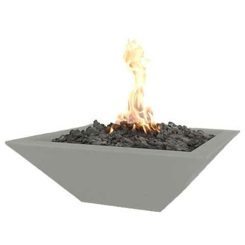 Top Fires Square Concrete Maya Fire Bowl by The Outdoor Plus OPT-24SFO-NGY OPT-30SFO-NGY OPT-36SFO-NGY