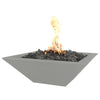 Image of Top Fires Square Concrete Maya Fire Bowl by The Outdoor Plus OPT-24SFO-NGY OPT-30SFO-NGY OPT-36SFO-NGY