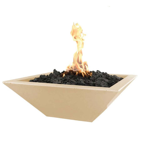 Top Fires Square Concrete Maya Fire Bowl by The Outdoor Plus OPT-24SFO-VANOPT-30SFO-VANOPT-36SFO-VAN