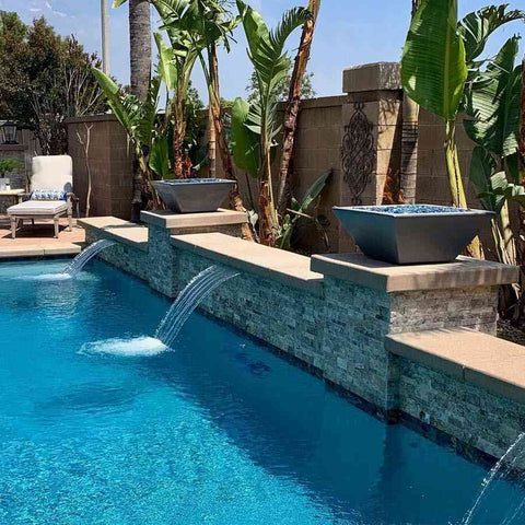 Top Fires Square Concrete Maya Fire Bowl by The Outdoor Plus OPT-24SFO OPT-30SFO OPT-36SFO Sample Installation