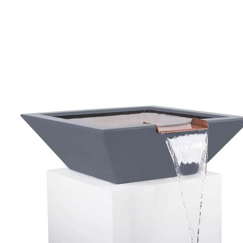 Top Fires Square Concrete Maya Water Bowl by The Outdoor Plus OPT-24SWO-ASH OPT-30SWO-ASH OPT-36SWO-GRY