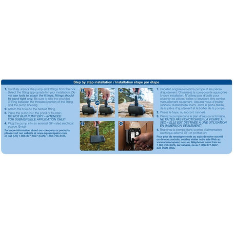 Aquascape Ultra 800 Water Pump Installation Guide 91007