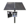 Image of US Solar Mounts Subsurface Large Pond Aerator Kit - SLA-SD4-BLDC Solar Panel and Cabinet Mounted on a Post