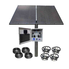 US Solar Mounts Subsurface Large Pond Aerator Kit - SLA-SD4-BLDC with Cabinet Solar Panel 4 Tubing and 4 Diffusers