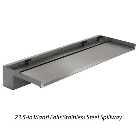 EasyPro Vianti Falls Stainless Spillway with 2" Lip - 23.5" Wide SSS23 Top View