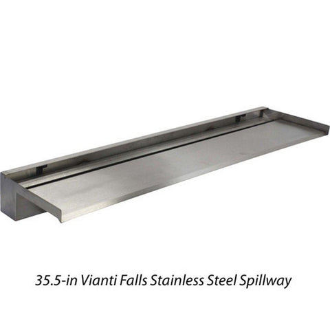 EasyPro Vianti Falls Stainless Spillway with 6" Lip - 35.5" Wide SSS635 Top View